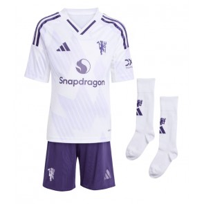 Billiga Manchester United Matthijs de Ligt #4 Bortatröja Barn 2025-26 Kortärmad (+ Korta byxor)
